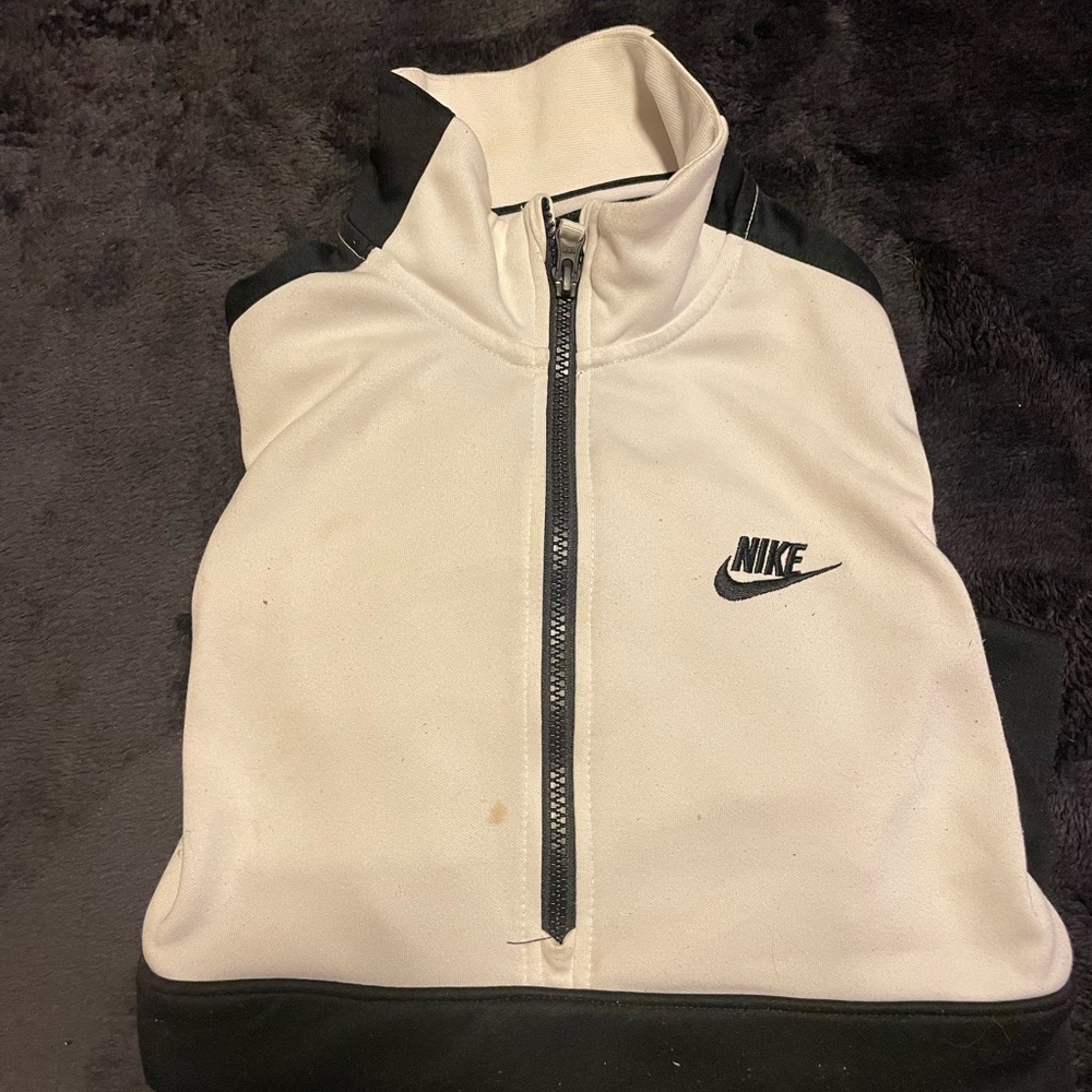 Nike White & Black Half-Zip Athletic Pullover